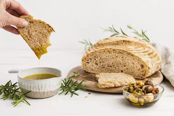 Sourdough bread with MANI olive oil dip