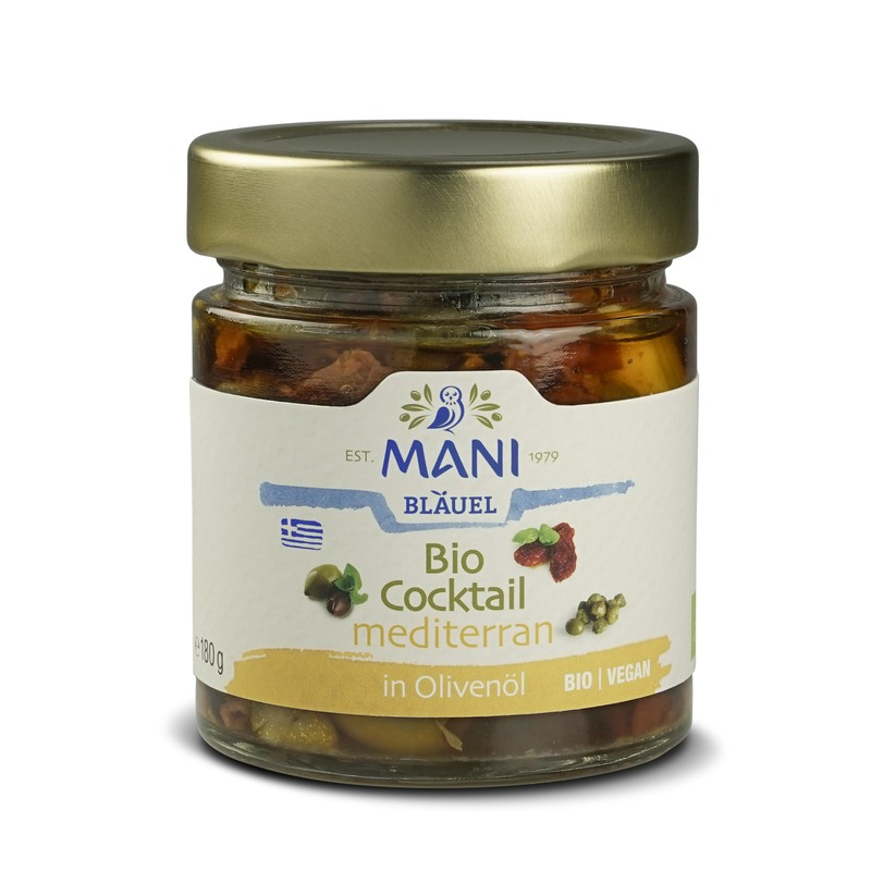 MANI Organic Cocktail Mediterran in Olive Oil, 180g jar Mezes
