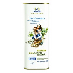 MANI Organic Virgin Olive Oil 1.5 L Tin